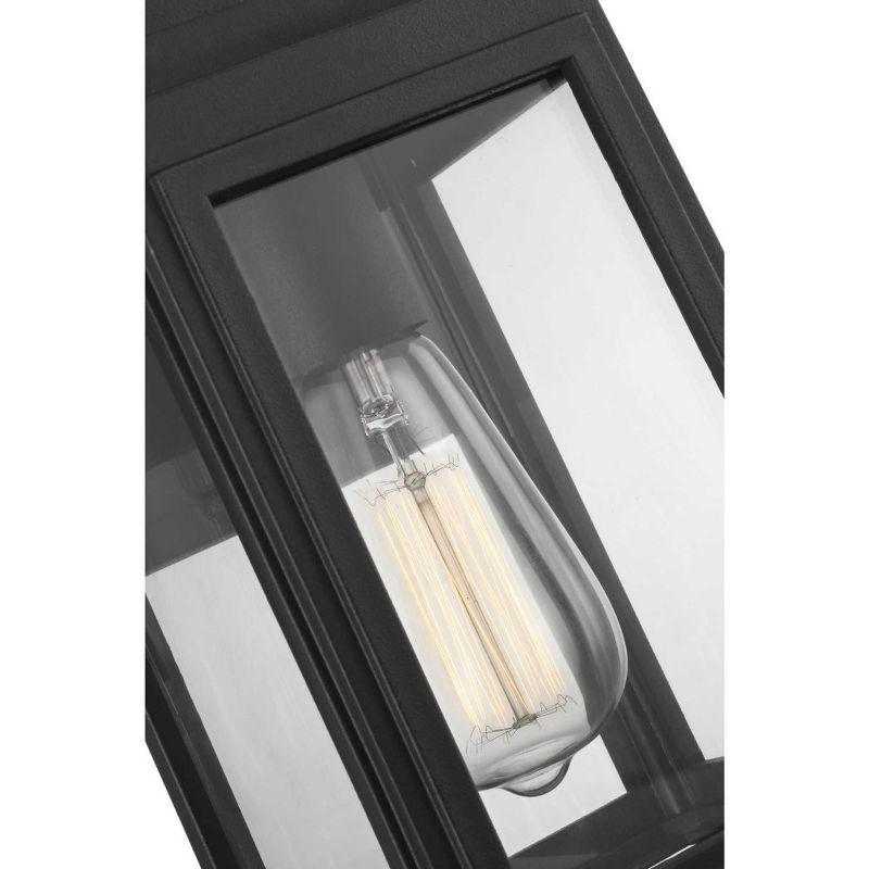 Progress Lighting Grandbury 1-Light Outdoor Wall Lantern in Black, Clear Glass, DURASHIELD, Wet Rated, 11.88"H x 5.5"L x 6.5"W