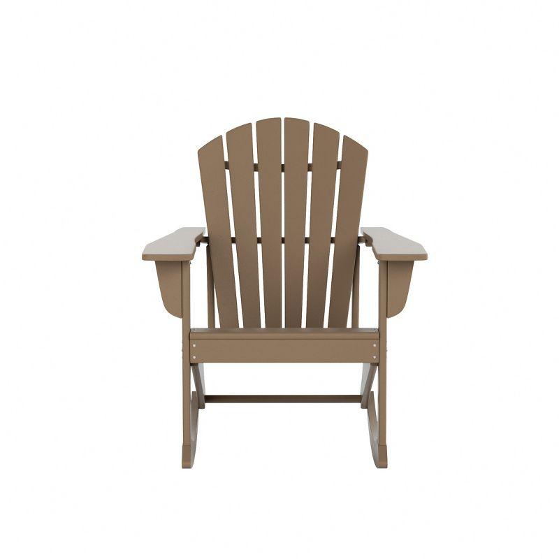 WestinTrends Outdoor Patio Poly Adirondack Rocking Chair Rocker, Weathered Wood