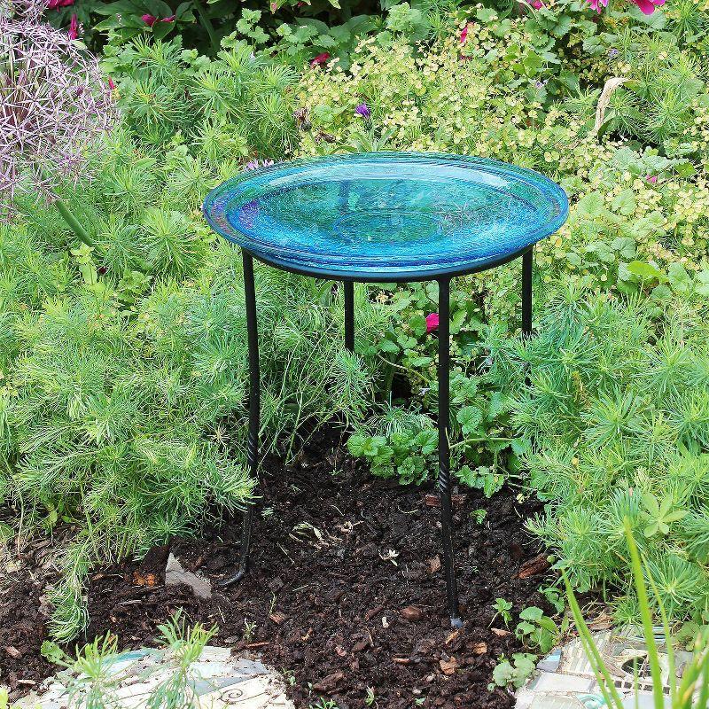 2.5" Reflective Crackle Glass Birdbath Bowl - Alcha Designs