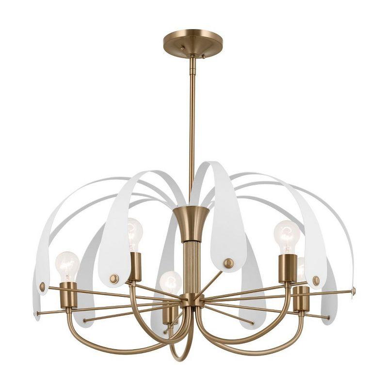 Petal 31-Inch Champagne Bronze 5-Light Chandelier