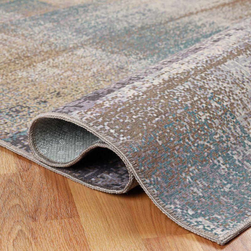 Brushed Patchwork Non-Slip Machine Washable Indoor Area Rug or Runner by Blue Nile Mills