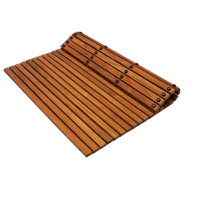 Nordic Teak  30" x 30" Shower and Bath String Mat with Rubber Footing