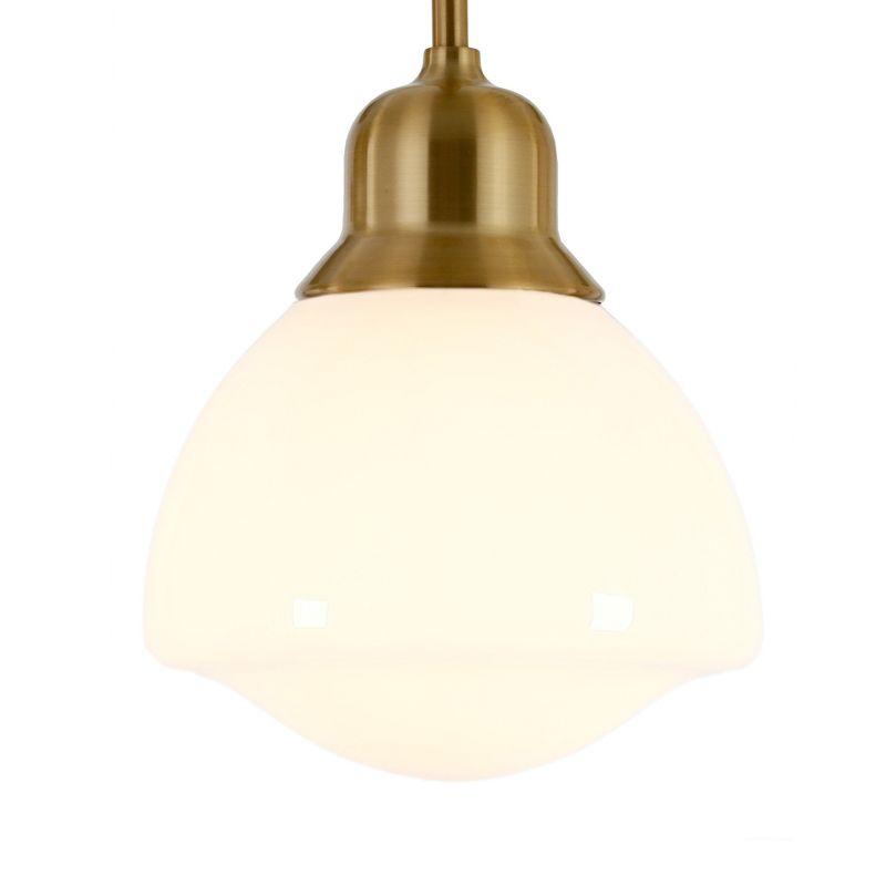 Contemporary Brass and Glass Globe Pendant Light