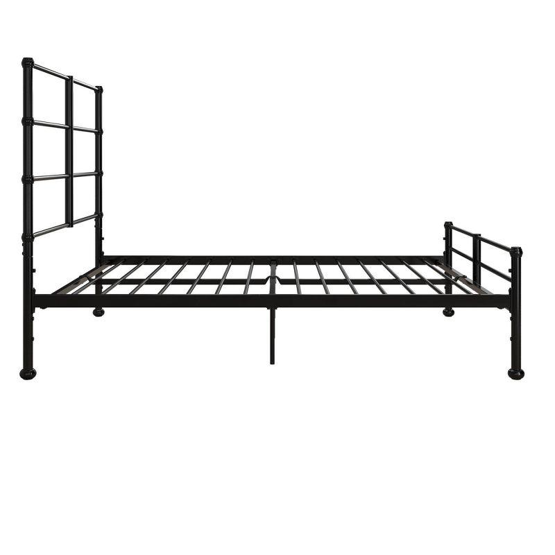 Mr. Kate Mackenzie Metal Platform Bed Frame with 3 Adjustable Mattress Heights Black