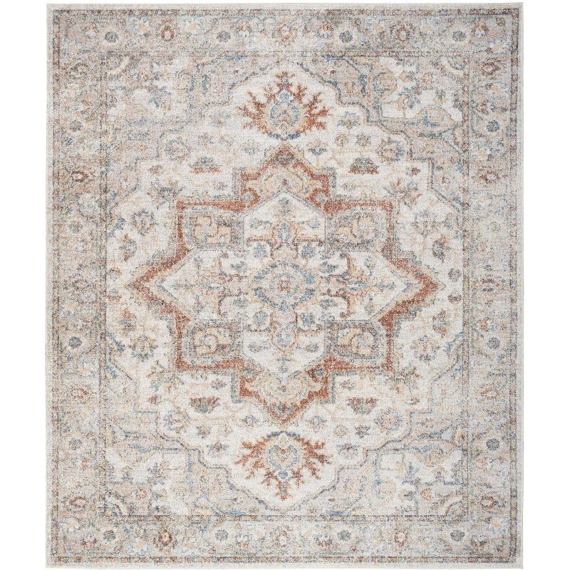 Nourison Astra Machine Washable Vintage Medallion Indoor Rug Grey/Multi 7'10" x 10'