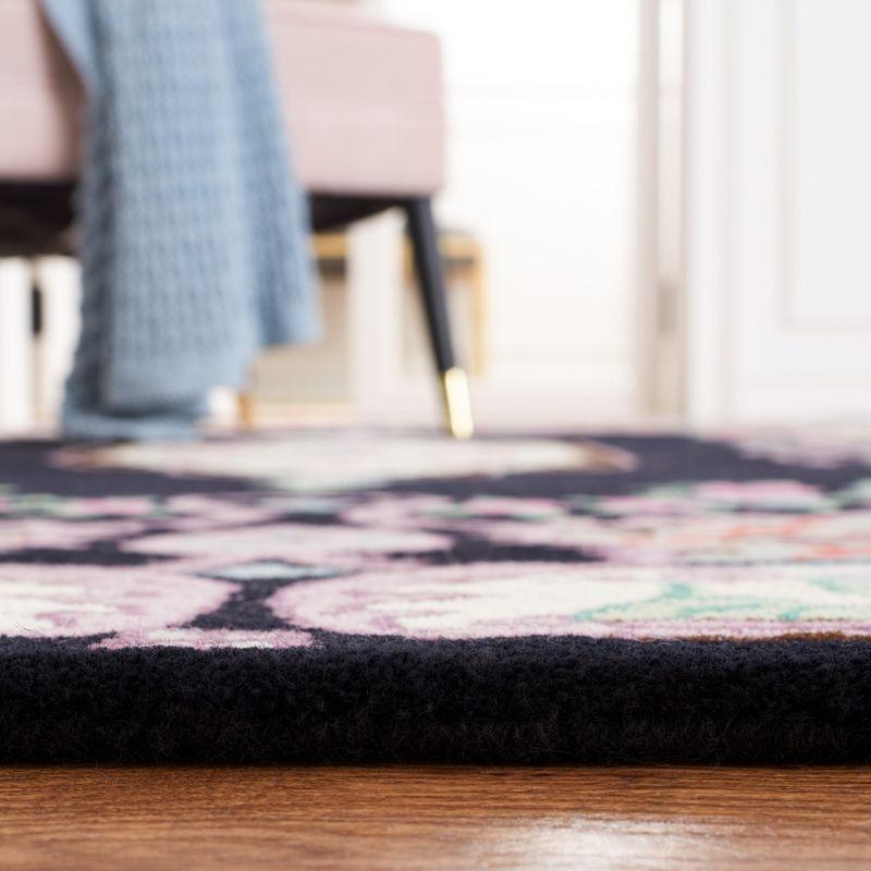 Bellagio BLG535 Hand Tufted Area Rug - Black/Ivory - 5'x5' - Safavieh.