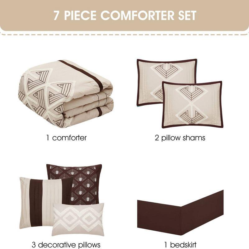 Vernice 7 Piece Geometric Comforter Set