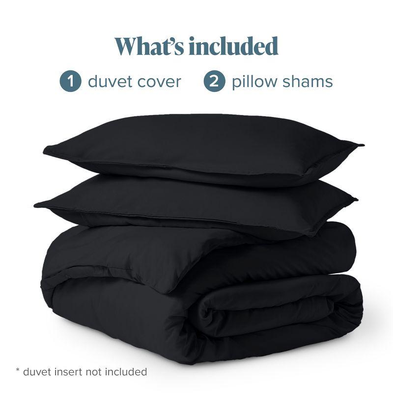 Full Black Double Brushed Duvet Cover Set by Bare Home