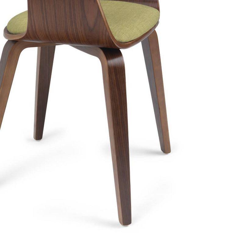 Lowell Bentwood Upholstered Dining Chair with Curved Backrest in Mid-Century Modern Style