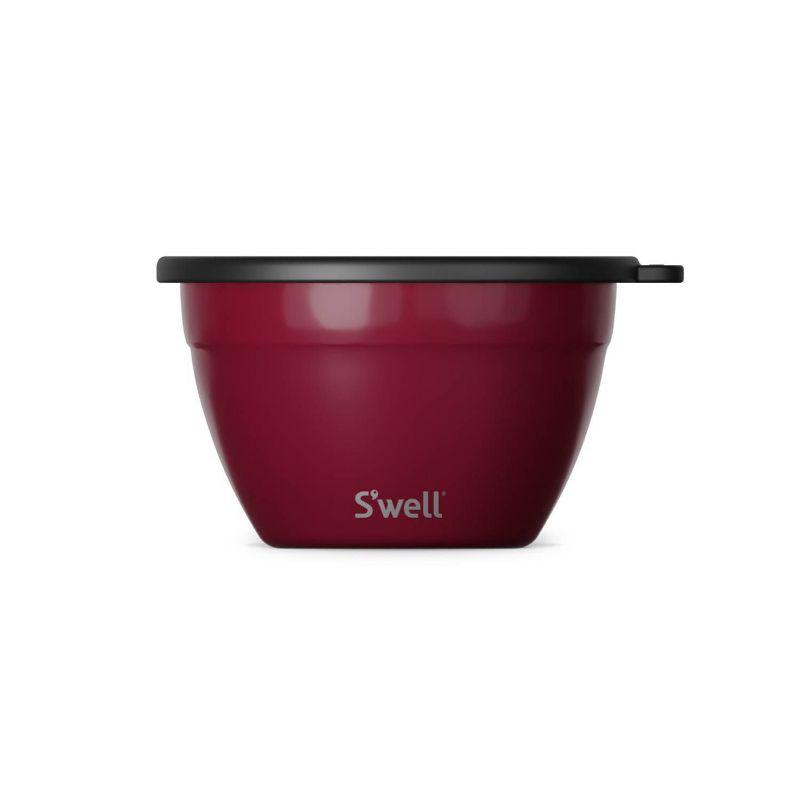 S'well 64oz Salad Bowl Kit Wild Cherry: Stainless Steel Salad Container with Silicone Lid, Dishwasher-Safe, Red