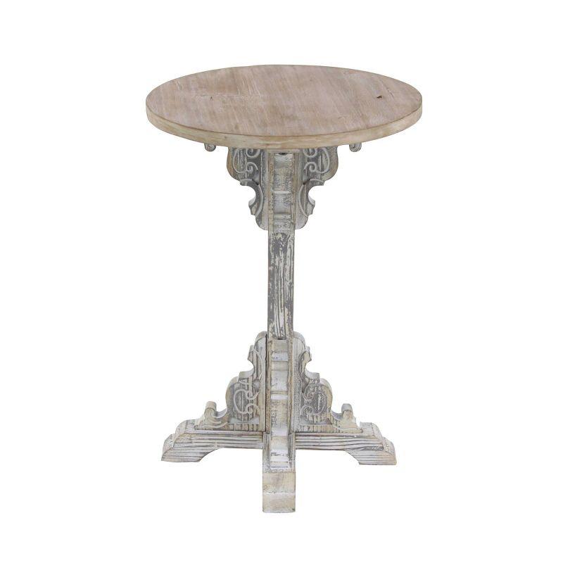 Traditional Round Wood Accent Table White - Olivia & May