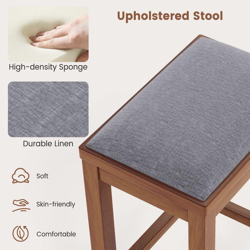 Winston Porter Upholstered Counter Stool with Solid Wood Frame (Set of 2)