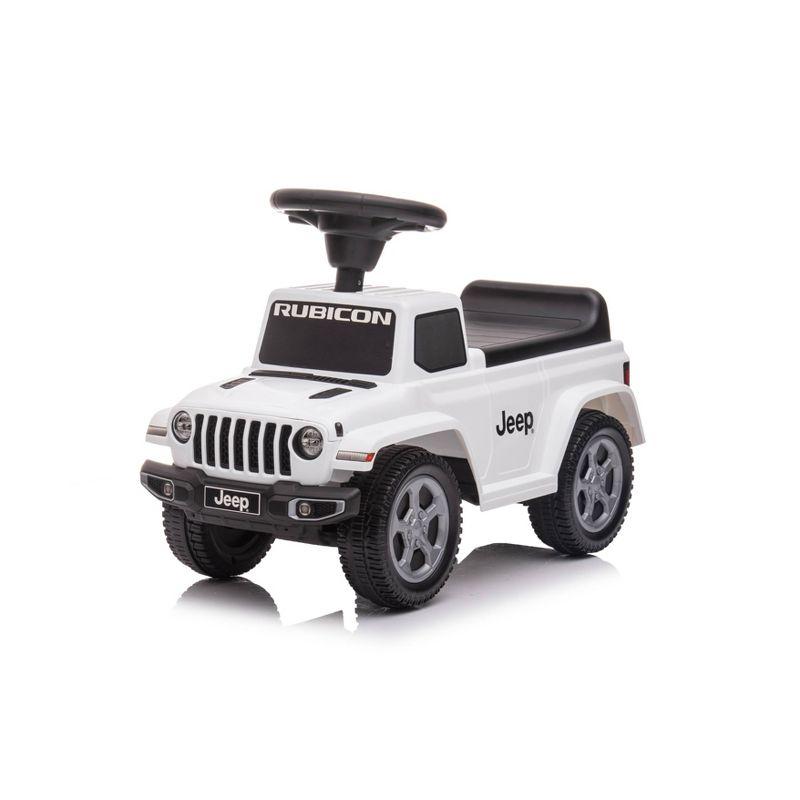 White Jeep Gladiator Push Ride-On Car with Storage