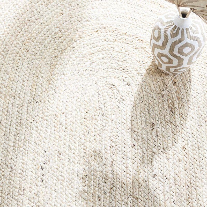 Natural Fiber NF801 Hand Woven Area Rug - Ivory/Natural - 4'x6' Oval - Safavieh.