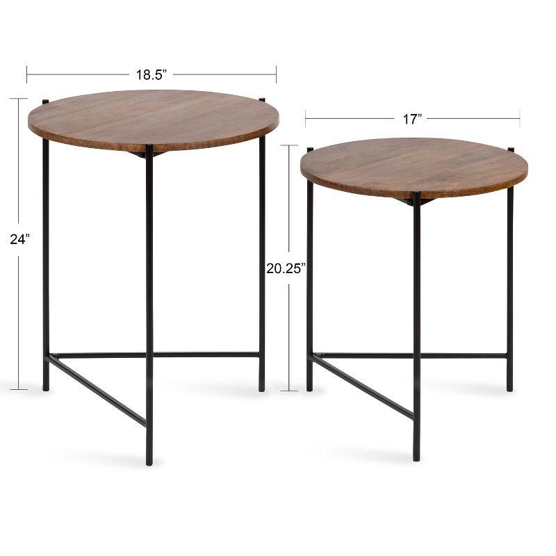 Kate and Laurel Ulani Round Metal Accent Table Set