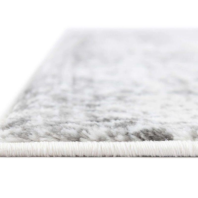 Elegant Gray Tufted Synthetic Area Rug for Indoor Use