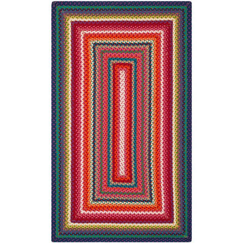 Handwoven Multicolor Braided Oval Synthetic Area Rug, 3' x 5'