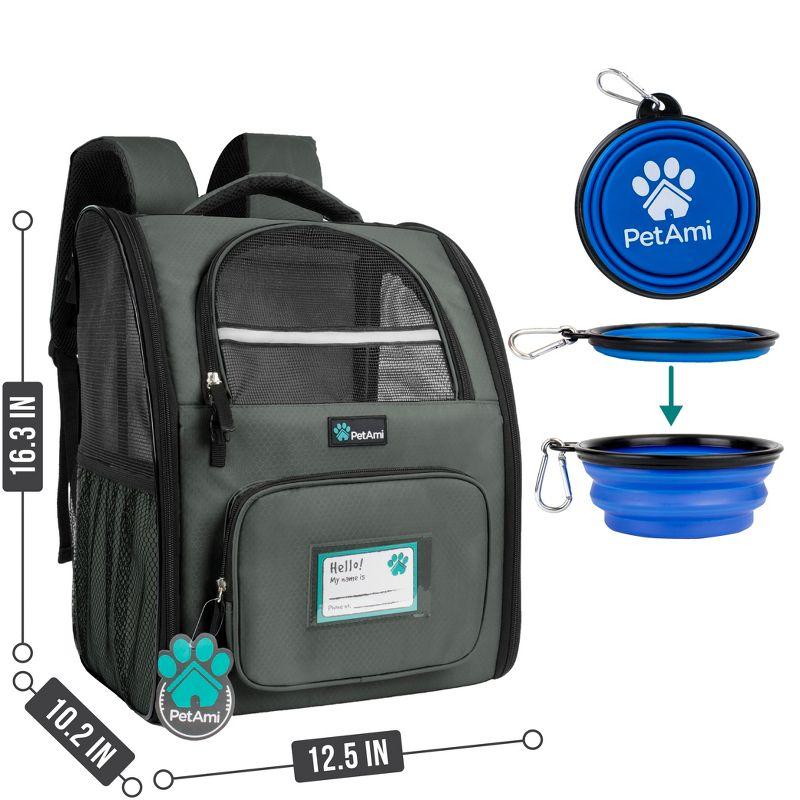 PetAmi Premium Dog Backpack Carrier Small Large Cat Puppies, Ventilated Pet Hiking Travel Bag, Airline Approved Safety Camping Biking