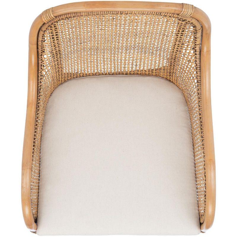 Charlie Rattan Accent Chair W/ Cushion - ACH6514 - White/Honey Brown Wash - Safavieh
