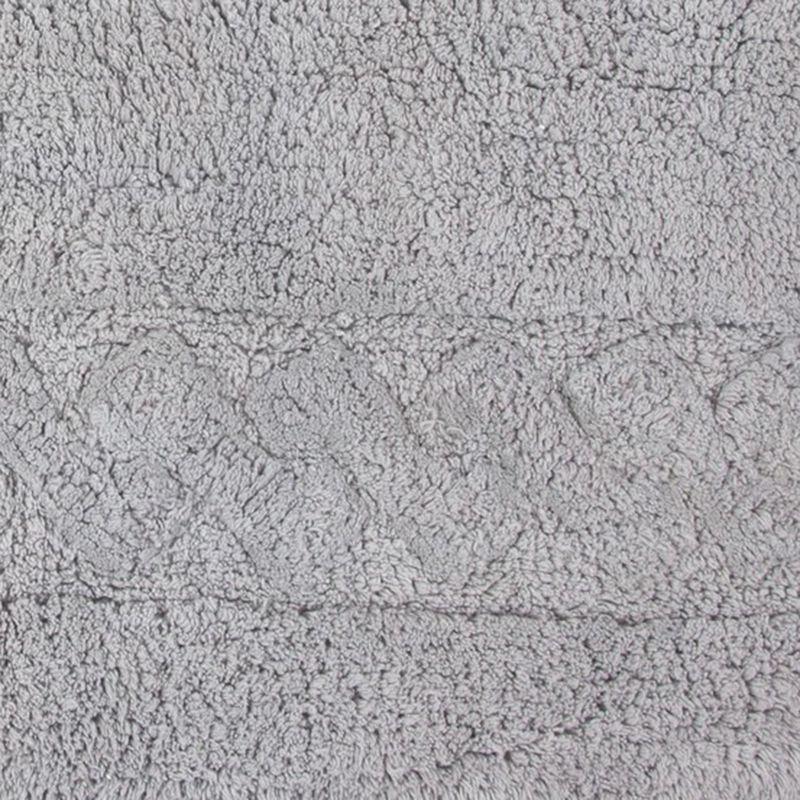 Knightsbridge Chain Bath Rug Cotton Non Skid Back - 20" x 30", Silver