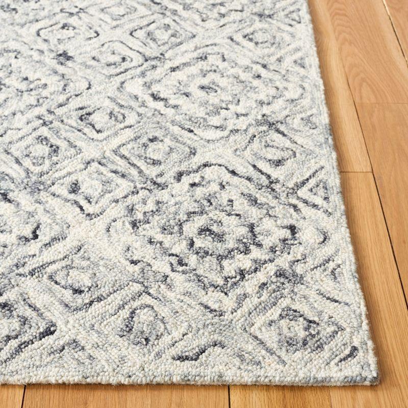 Elegant Gray Hand-Tufted Wool Rectangular Area Rug