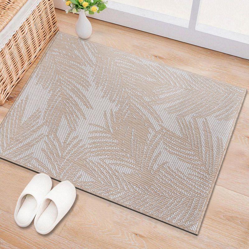 Natural Floral Synthetic Flat Woven Indoor/Outdoor Rug 5' x 7'