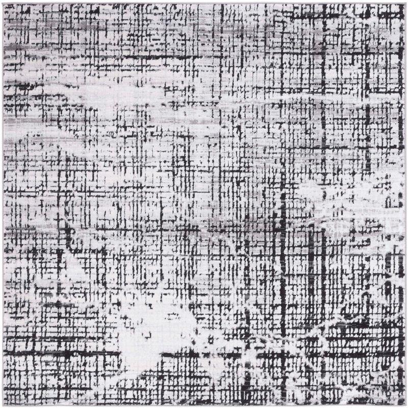 Amelia ALA248 Power Loomed Area Rug - Gray/Charcoal - 6'7"x6'7" - Safavieh.