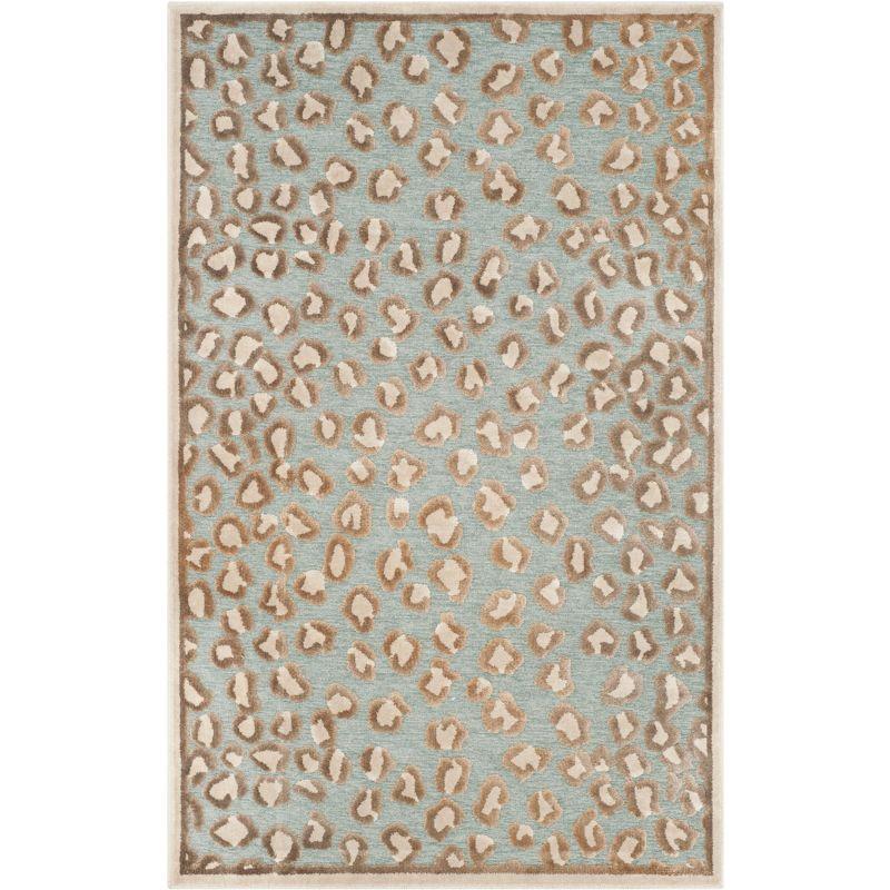 Paradise PAR84 Power Loomed Accent Rug - Stone/Aqua - 2'7"x4' - Safavieh.
