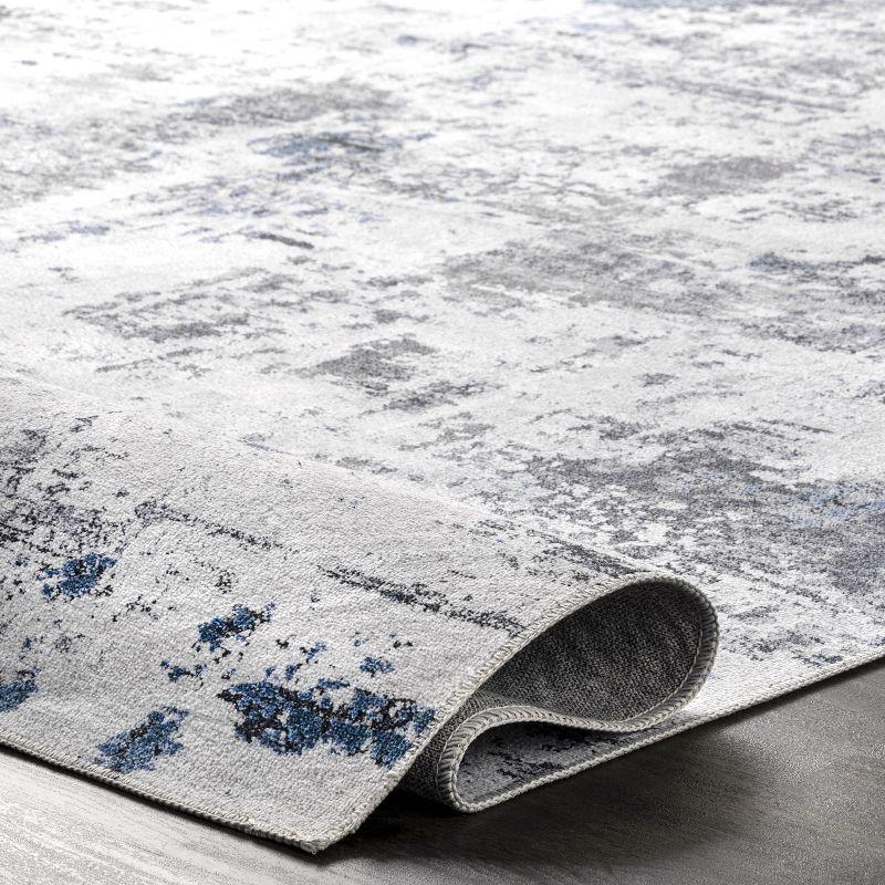 Nuloom Dali Abstract Pet Friendly Machine Washable Area Rug, 3' x 5', Blue Grey