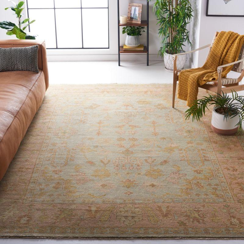 Oushak OSH112 Hand Knotted Area Rug - Soft Green/Rust - 8'x10' - Safavieh.