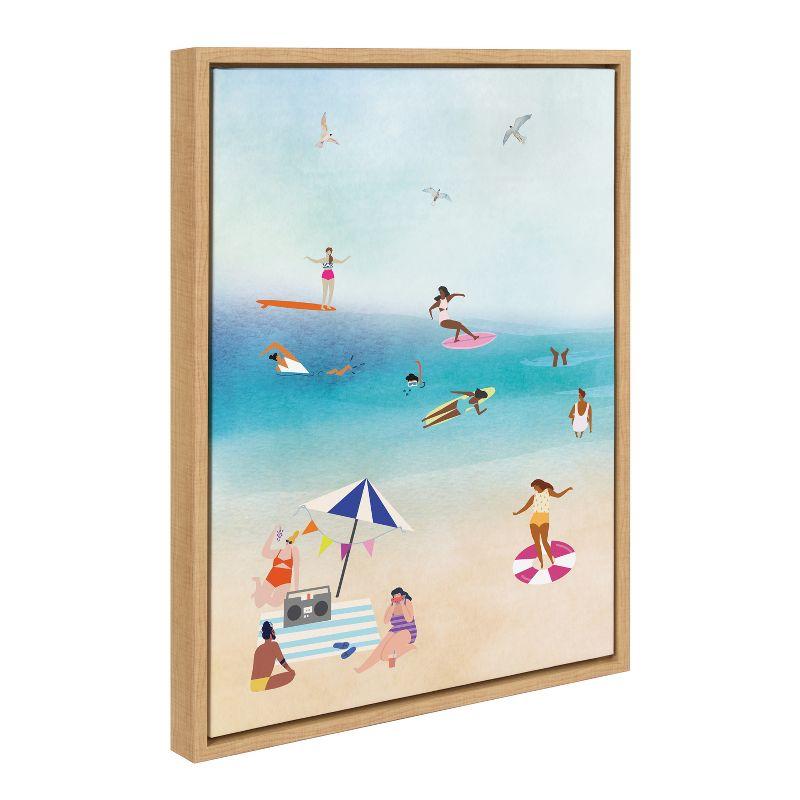 Kate and Laurel Sylvie Beach II Framed Canvas by Nikki Chu, 18x24, Natural