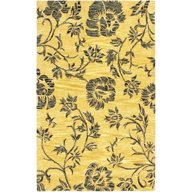Soho SOH724 Hand Tufted Indoor Area Rug - Turquoise/Yellow - 6'x9' - Safavieh