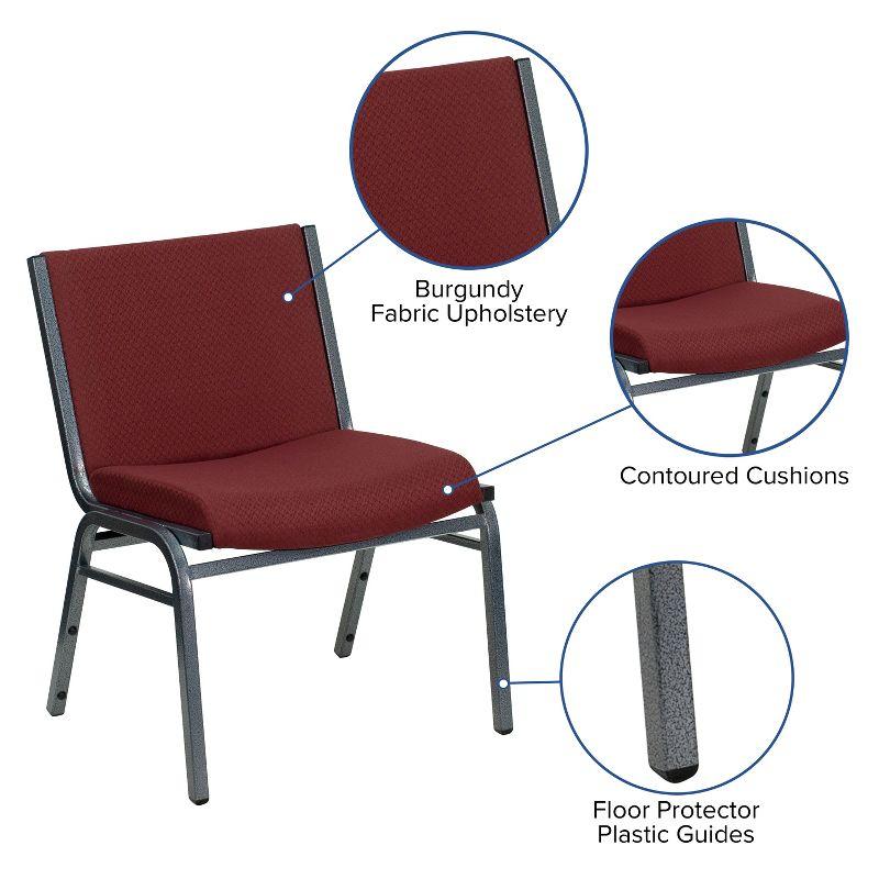 Flash Furniture HERCULES Series Big & Tall 1000 lb. Rated Burgundy Fabric Stack Chair