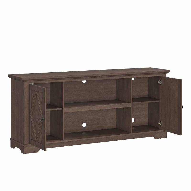 70" Farmhouse Style TV Stand for TVs up to 78" Brown - Festivo: Sturdy MDF, Cable Management