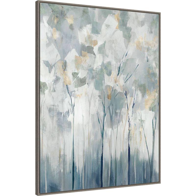 32" x 42" Blue Forest Adventure I by Ian C Framed Canvas Wall Art Print - Amanti Art: Modern Botanical Decor