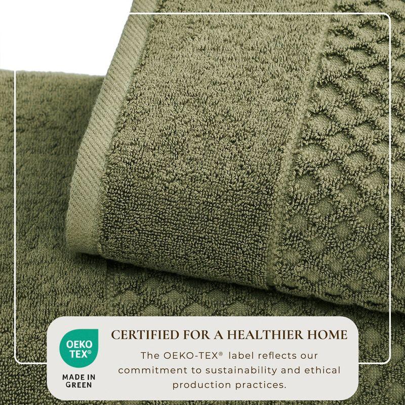 FreshFolds 100% Cotton Lattice Texture Bath Towels (Set of 4)