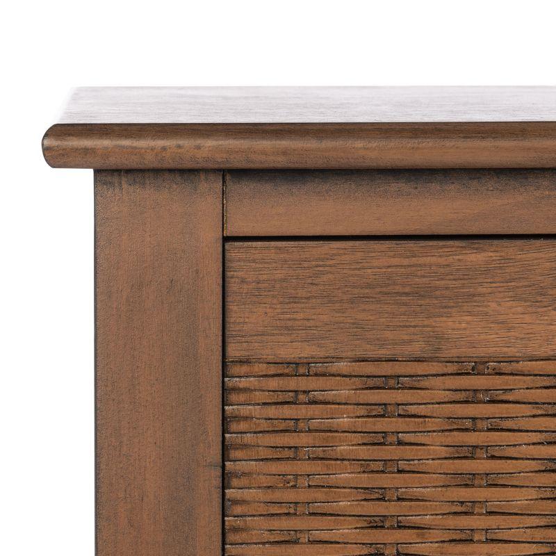 Landers Brown Wood and Metal 3-Drawer Console Table