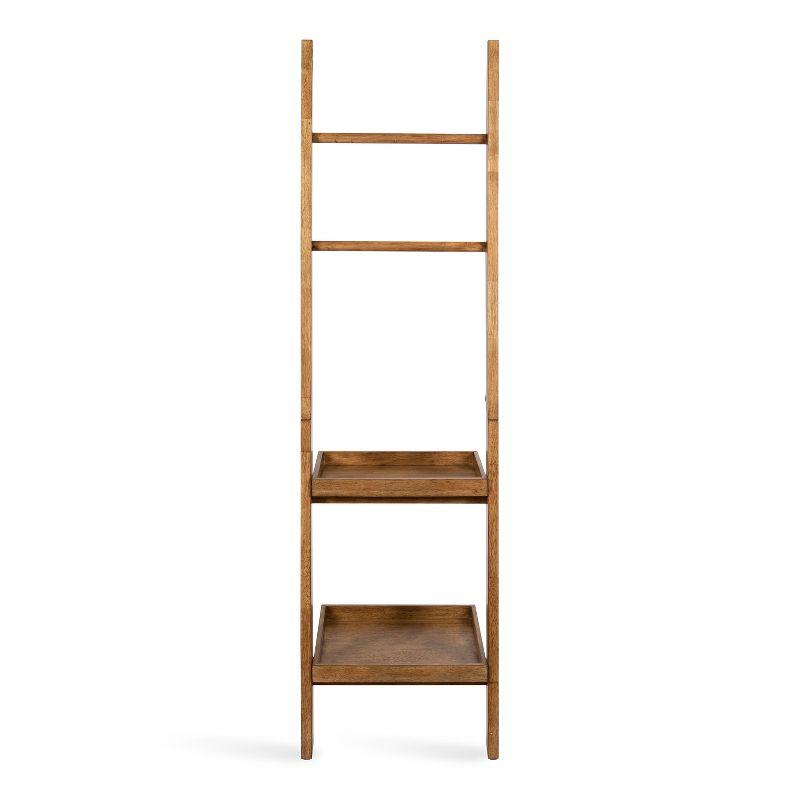 Kate & Laurel All Things Decor 18"x14"x58" Lowry Wood Ladder Shelf Rustic Brown  2-Tier Decorative Storage