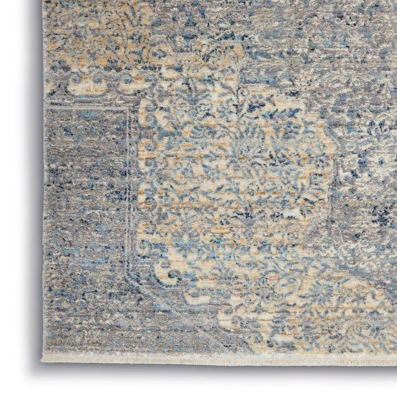 Nourison Silken Weave SLW04 Indoor Area Rug Blue/Grey 5'3" x 7'9"