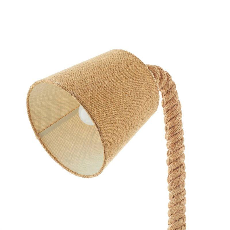 Olivia & May Jute Handmade Rope Styled Desk Lamp Brown: Cotton Shade, Toggle Switch, No Assembly Required