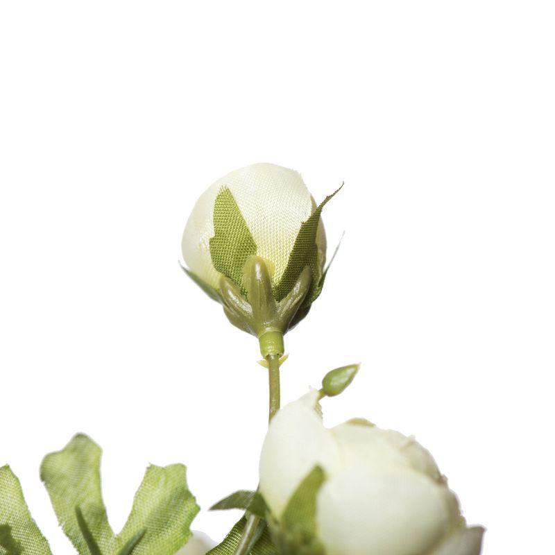 Vickerman 18" Artificial White Ranunculus Bush.