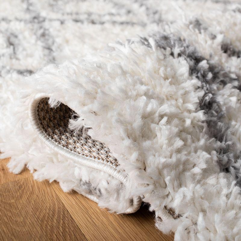 Moroccan Tassel Shag MTS335 Power Loomed Area Rug - Ivory/Light Grey - 5'3"x7'6" - Safavieh.