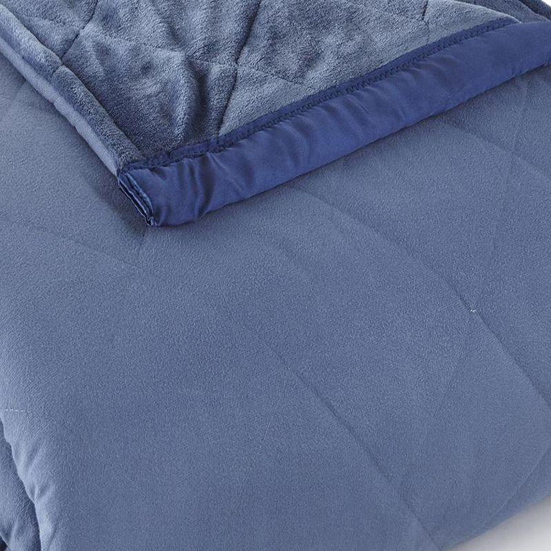 Indigo Queen Micro Flannel & Ultra Velvet Reversible Electric Blanket