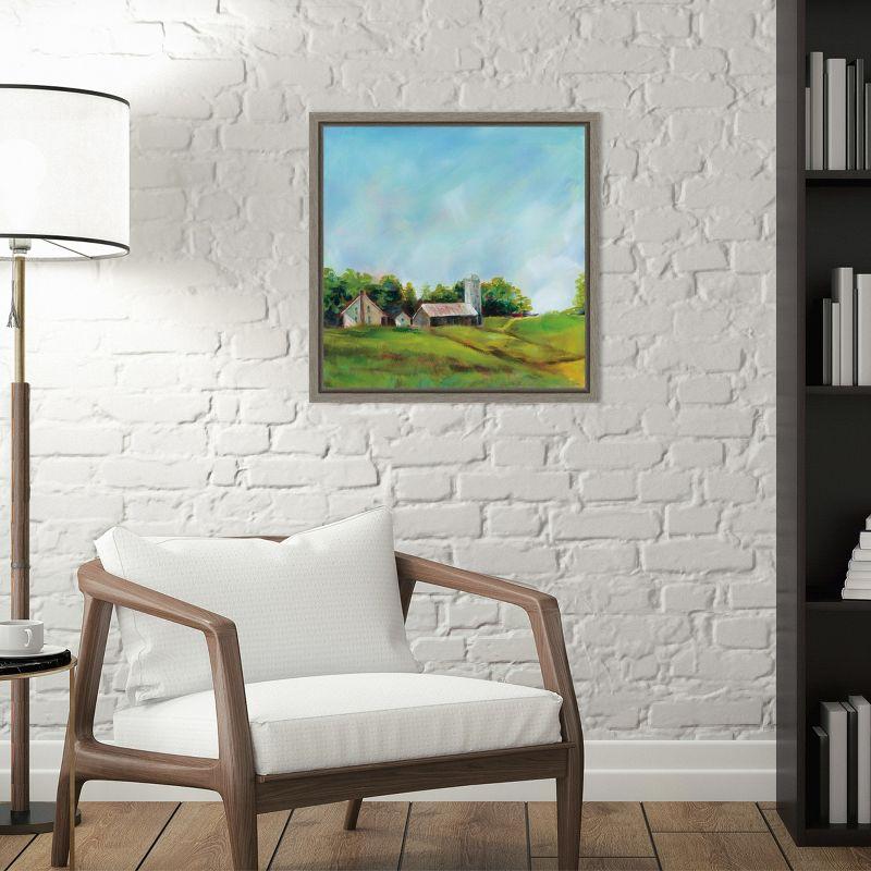 Amanti Art June Farm by Sue Schlabach Canvas Wall Art Print Framed 16 x 16-in.