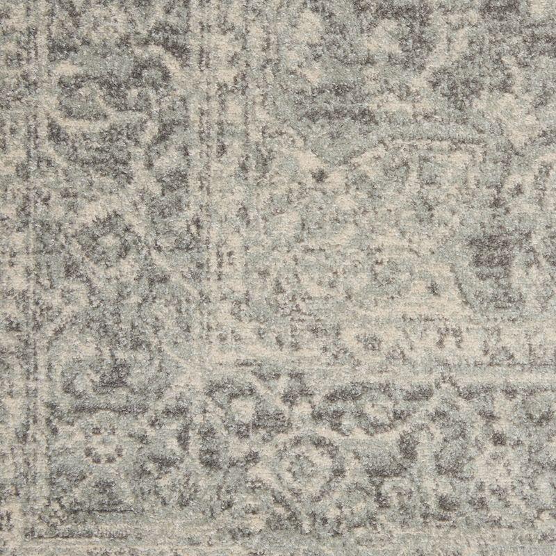 Elegant Ivory-Grey Synthetic 5'3" x 7'3" Indoor Area Rug