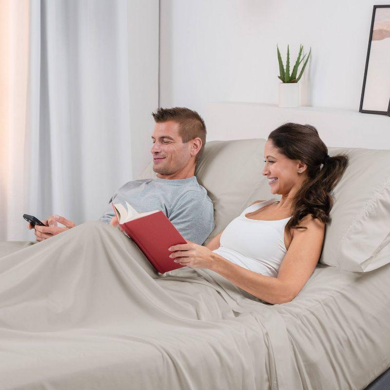 Bedgear Split Head Queen Hyper Cotton Sheet Set Medium Beige: Rayon Bamboo Blend, Moisture-Wicking, Climate Control Treatment