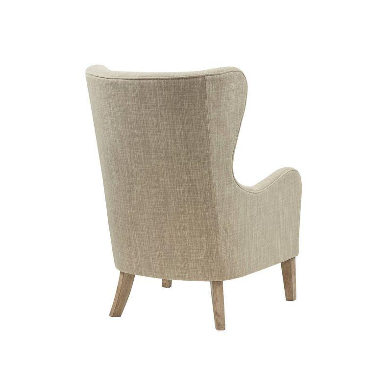 Aria Swoop Upholstered Wing Chair Taupe