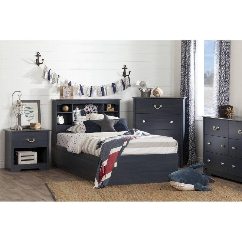 Coastal Blueberry 1-Drawer Nightstand with Rope Handle