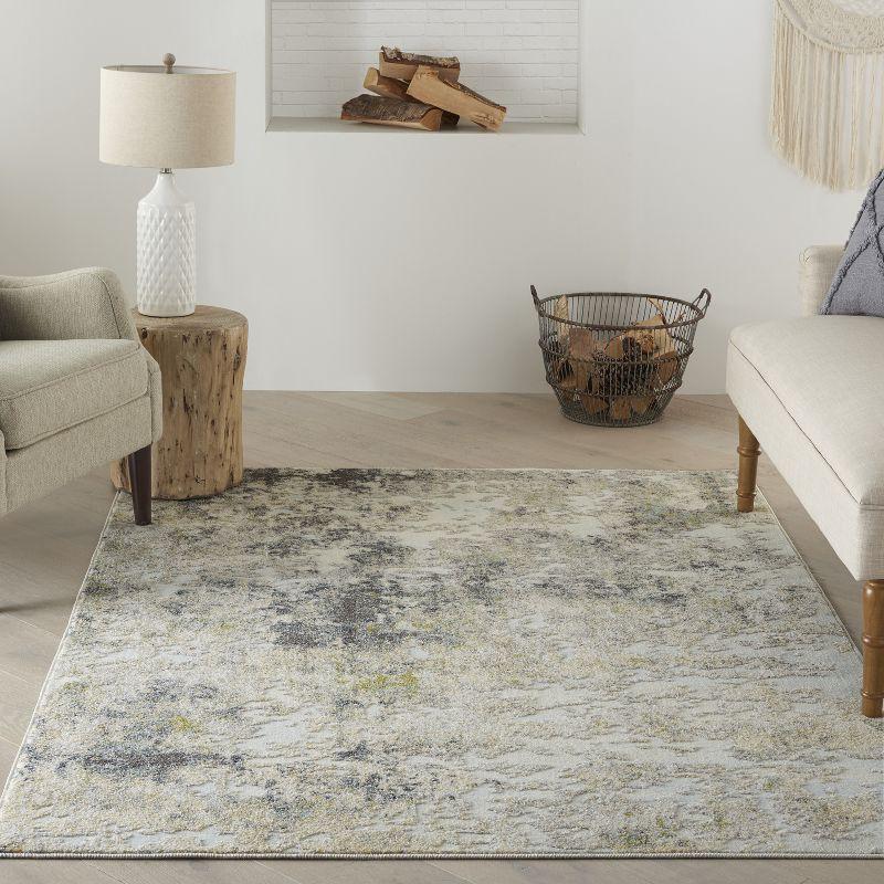 Abstract Dappled Gray 6' x 9' Synthetic Easy-Care Rug