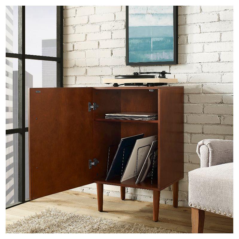 Everett Mid-Century Mahogany Console Cabinet with Adjustable Shelf